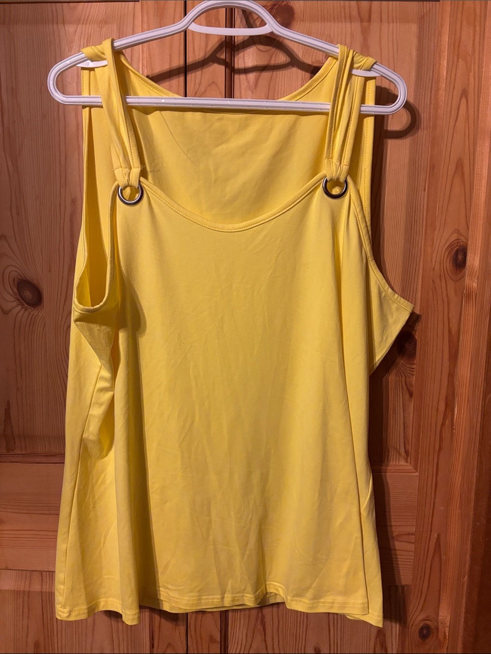 Women’s Yellow Ring-Shoulder Tank Top